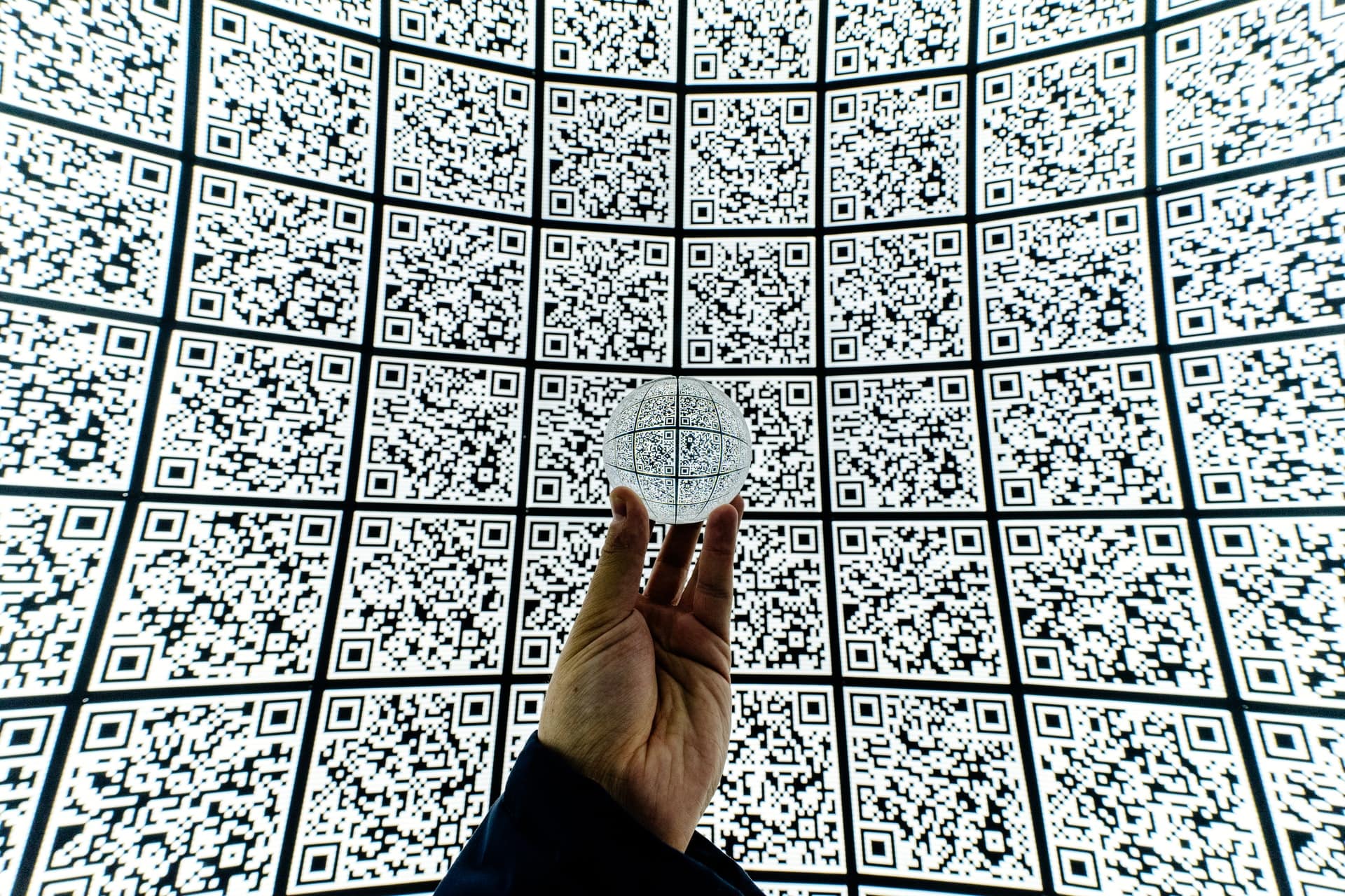 QR codes with glass ball